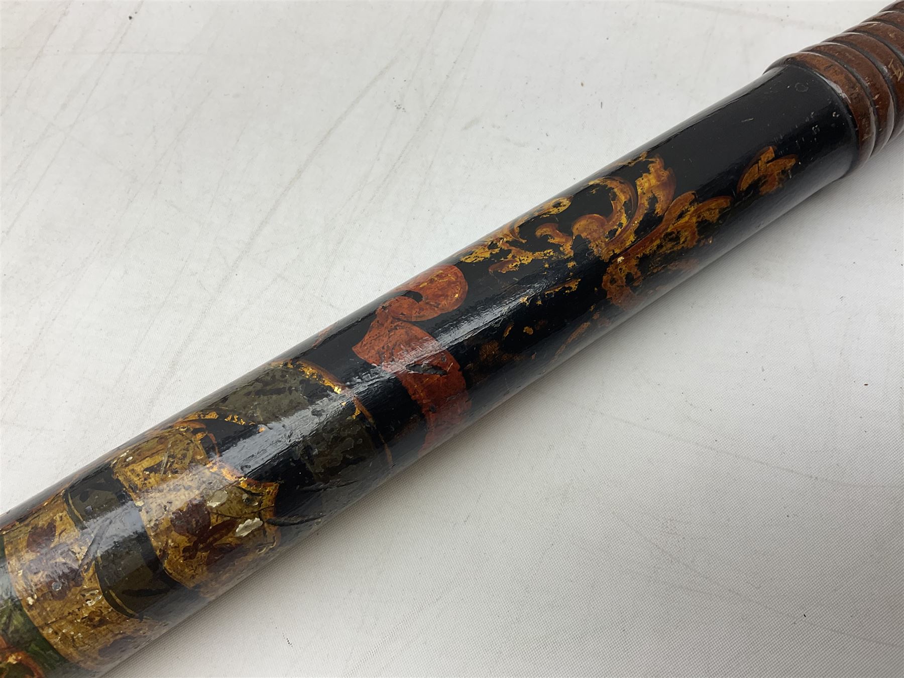 Victorian painted turned wood police truncheon by Field - Image 2 of 8