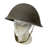 WW2 British Mk III steel combat helmet with textured finish and original liner