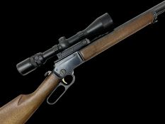 Marlin Model 39A Mountie .22 rim-fire rifle with 51.5cm barrel and under lever action with Bisley 3-