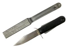 Royal Air Force aircrew survival knife with 10cm Bowie style steel blade marked 'Joseph Rodgers Shef