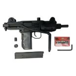 MiniUzi Blow Back CO2 .177 Semi Auto air gun with folding shoulder stock No.10821714 L35cm; boxed wi