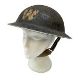 WW2 British Home Front Wardens steel helmet marked with 'W'