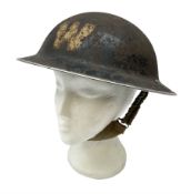 WW2 British Home Front Wardens steel helmet marked with 'W'