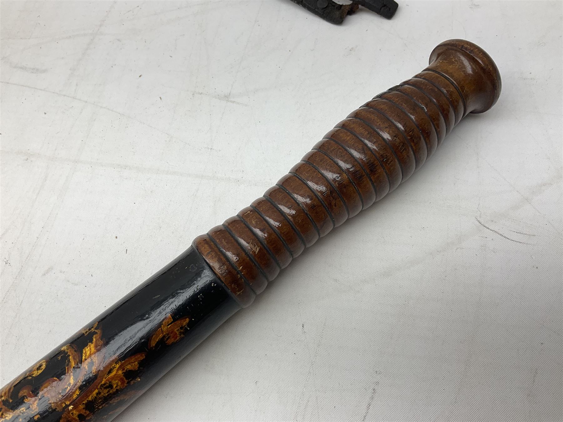 Victorian painted turned wood police truncheon by Field - Image 4 of 8