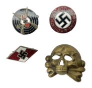 Three WW2 German enamelled badges comprising Hitler Youth M1/170
