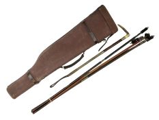 Canvas and leather mounted leg of mutton shotgun case to accommodate 74cm (29") barrels; four two/th