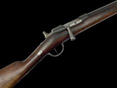 19th century Belgian Gras 12-bore (from 11-bore) bolt-action single barrel shotgun with 80cm barrel