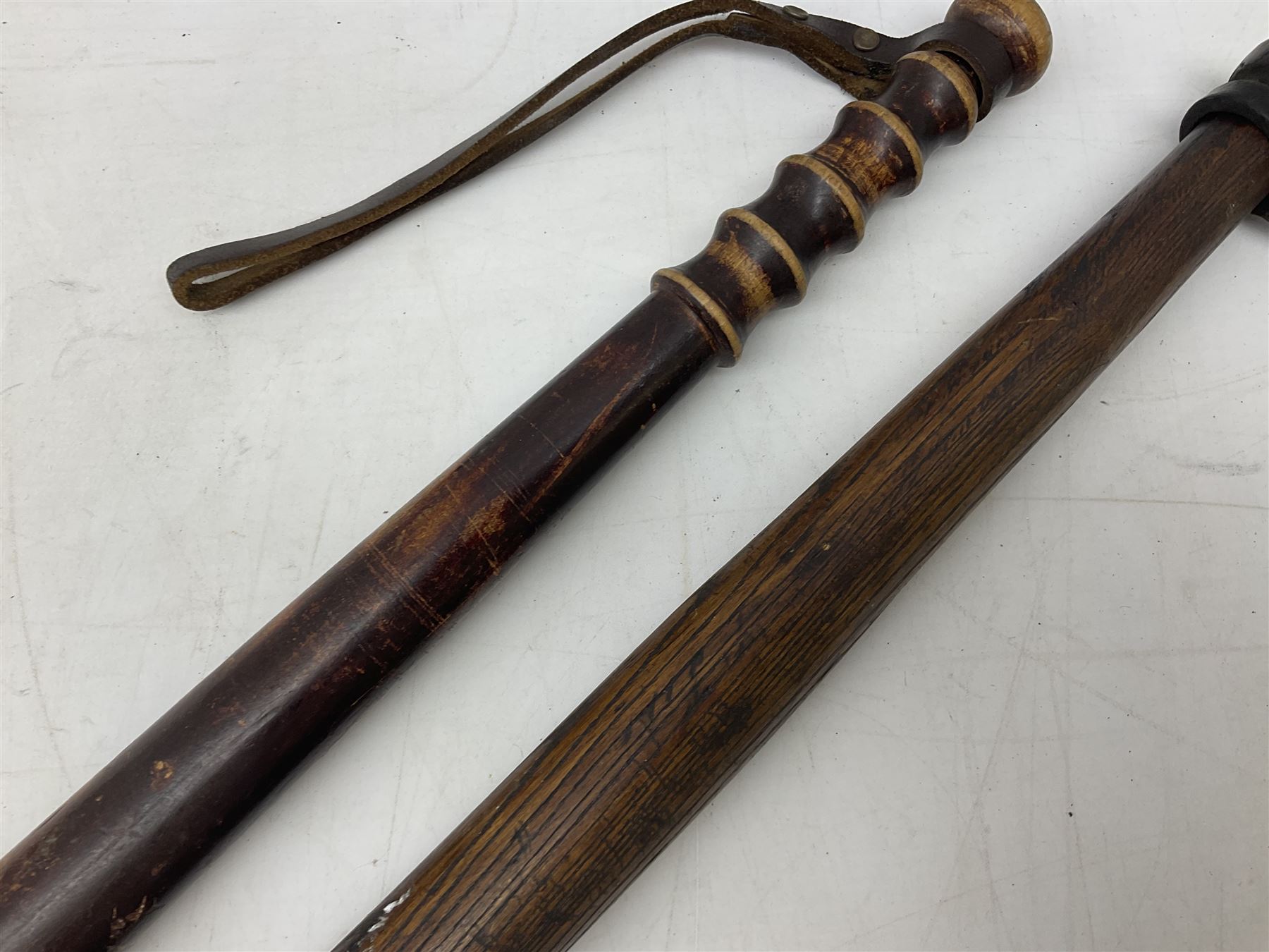 Victorian painted turned wood police truncheon by Field - Image 6 of 8