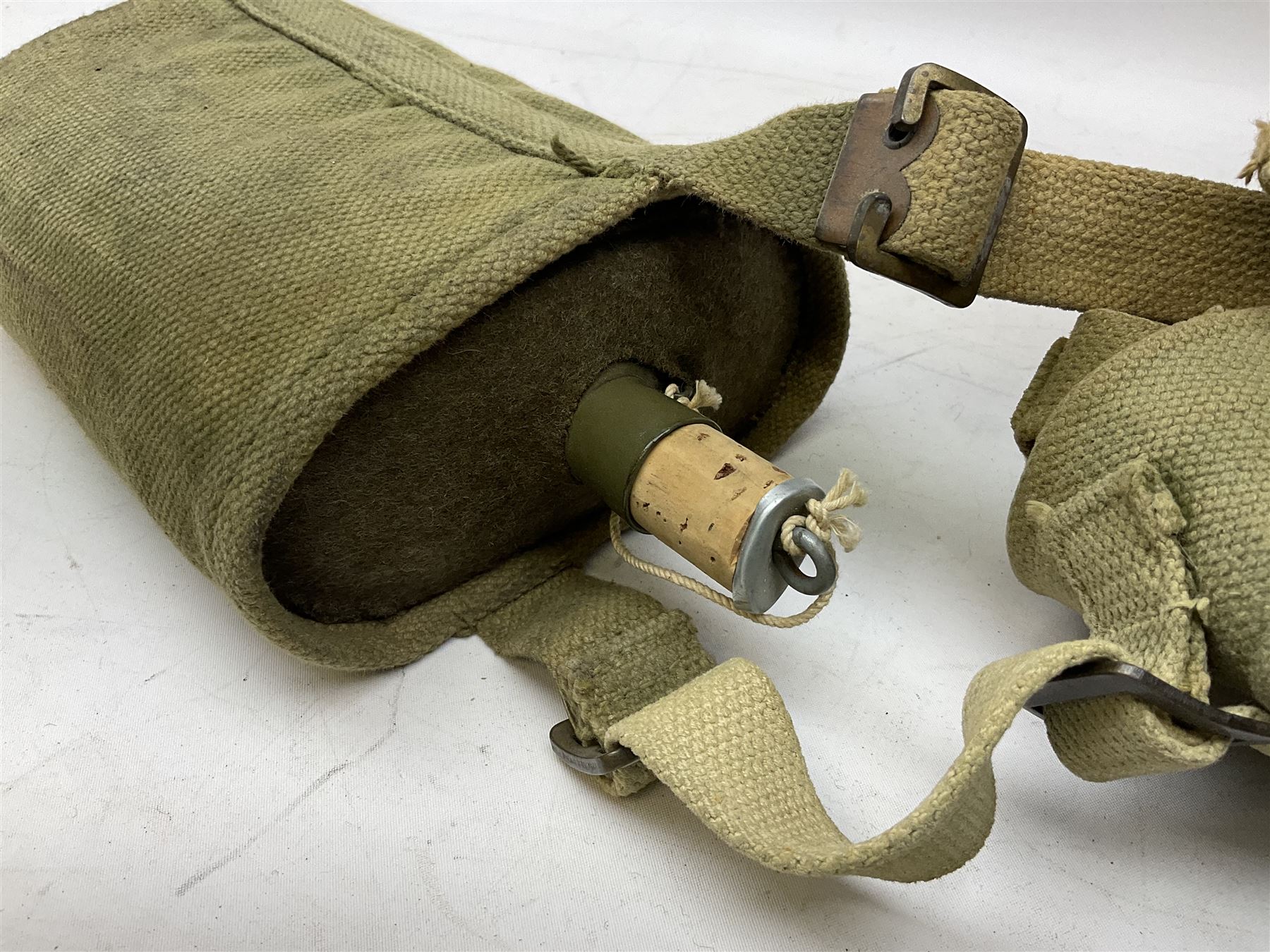 Swiss leather ammunition belt with six pouches containing empty clips; another leather ammunition be - Image 17 of 17