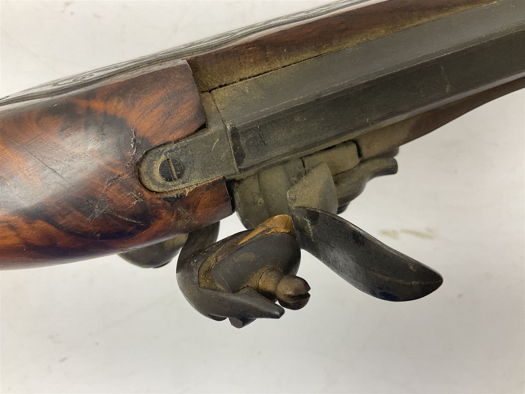 Reproduction non-firing Kentucky style flintlock musket musket - Image 9 of 11