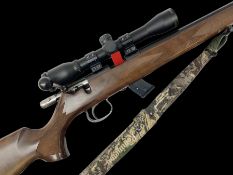 Anschultz Model 1417 .22 bolt action rifle with 36cm barrel threaded for sound moderator and fitted