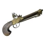 Scratch-built non-firing copy of a brass 'blunderbuss' flintlock pistol