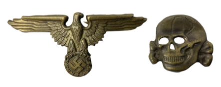 WW2 German pair of 'SS' visor cap badges