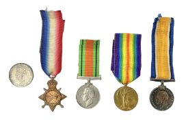 WW1 group of three medals comprising British War Medal