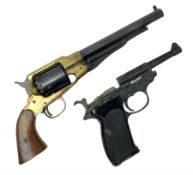 Modern Remington .44 calibre percussion brass framed army revolver