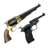 Modern Remington .44 calibre percussion brass framed army revolver