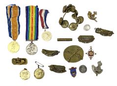 WW1 pair of medals comprising British War Medal and Victory Medal awarded to 24085 Sjt. J. Hazle Dur