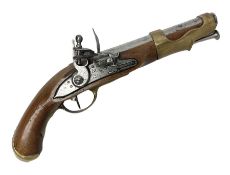 19th century continental flintlock travelling pistol