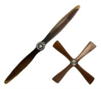 British World War II era laminated wooden four-bladed generator propeller