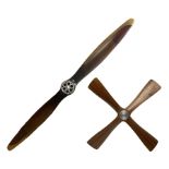 British World War II era laminated wooden four-bladed generator propeller