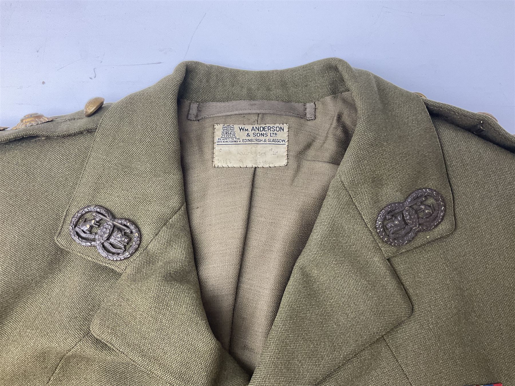 WW2 Army Great Coat and tunic named to Captain Hawkyard of The Argyll & Sutherland Highlanders (Prin - Image 9 of 15