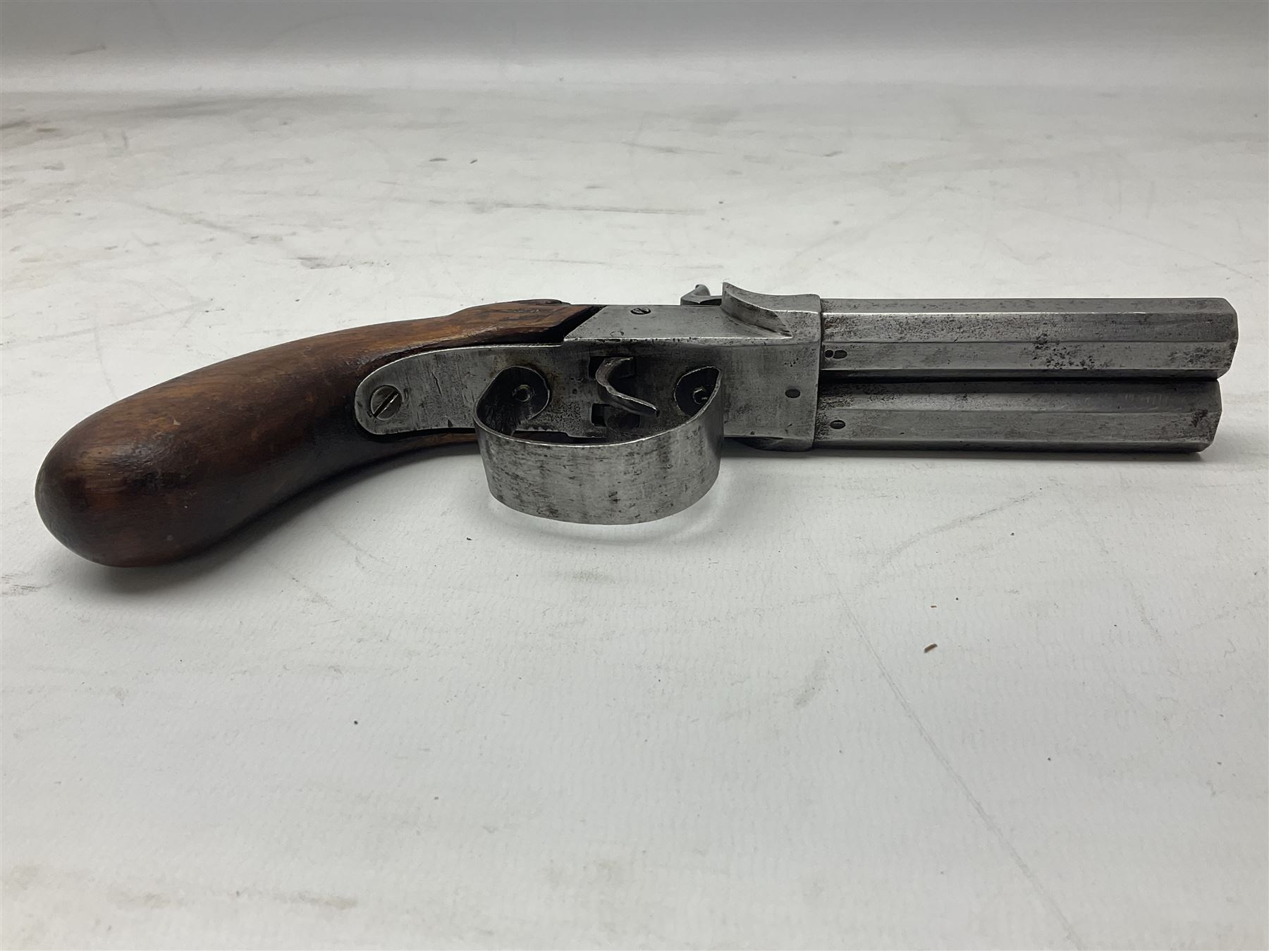 19th century Belgian double barrel side by side percussion pistol - Image 2 of 8