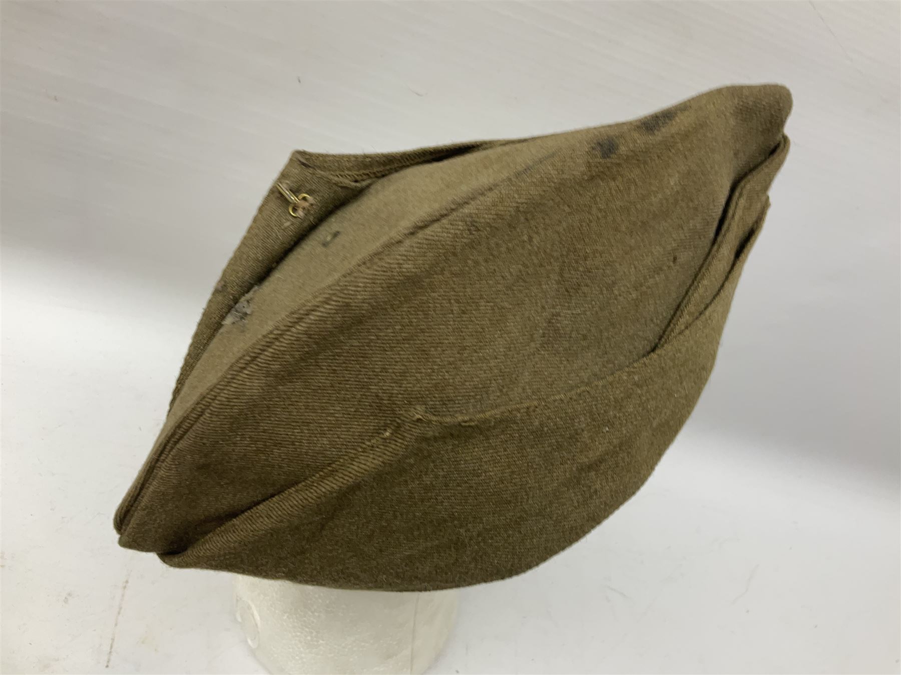 WW2 East Yorkshire Regiment side cap with badge; and quantity of WW2 British Army webbing and leathe - Image 4 of 15