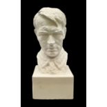 Large post-war plain white plaster head and shoulder bust of Adolf Hitler