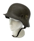 WW2 German single decal combat helmet