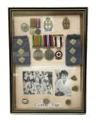 Framed display of medals and badges relating to Captain Cynthia Page of Queen Alexandra's Royal Army