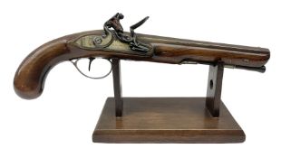Early 19th century flintlock 16-bore overcoat/duelling pistol by William Bond Lombard Street London