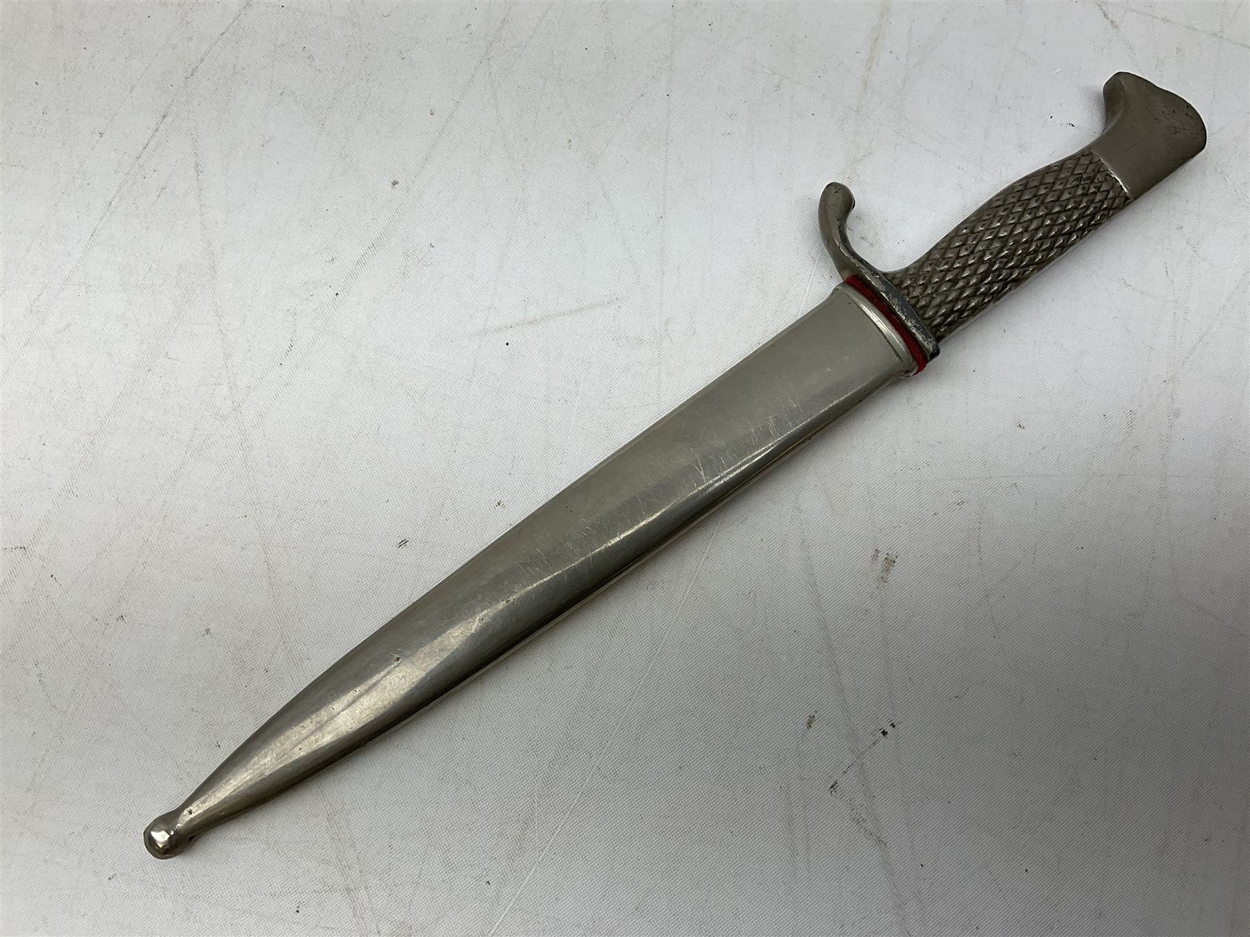 Nickel paperknife in the form of a German Model 1884/95 knife bayonet in scabbard L23.5cm overall - Image 8 of 8