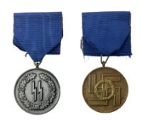 Two WW2 German 'SS' long service awards for four years and eight years