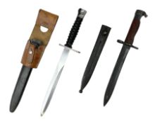 Swiss Model 1957 SIG rifle bayonet by Wenger with 23.5cm steel blade numbered 350857; in plastic sca
