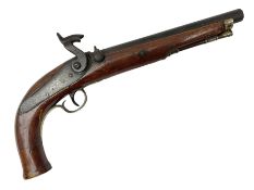 Re-manufactured percussion converted from flintlock single barrel pistol