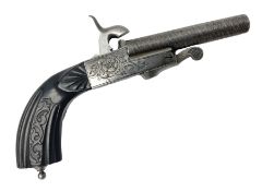 Mid-19th century French Boissy 12mm single barrel pin-fire pistol