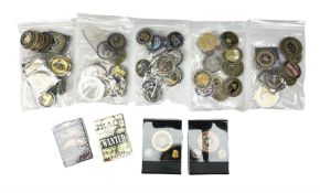 Sixty-nine American challenge coins of military and security force interest including FBI