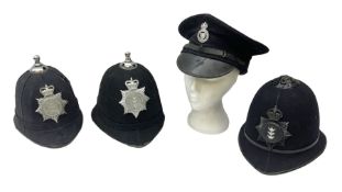 Hull City Police - helmet with king's crown night plate; two further ball-top helmets with Queen's c