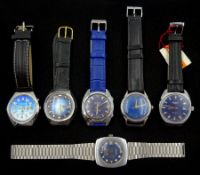 Five gentleman's automatic wristwatches including Erterna