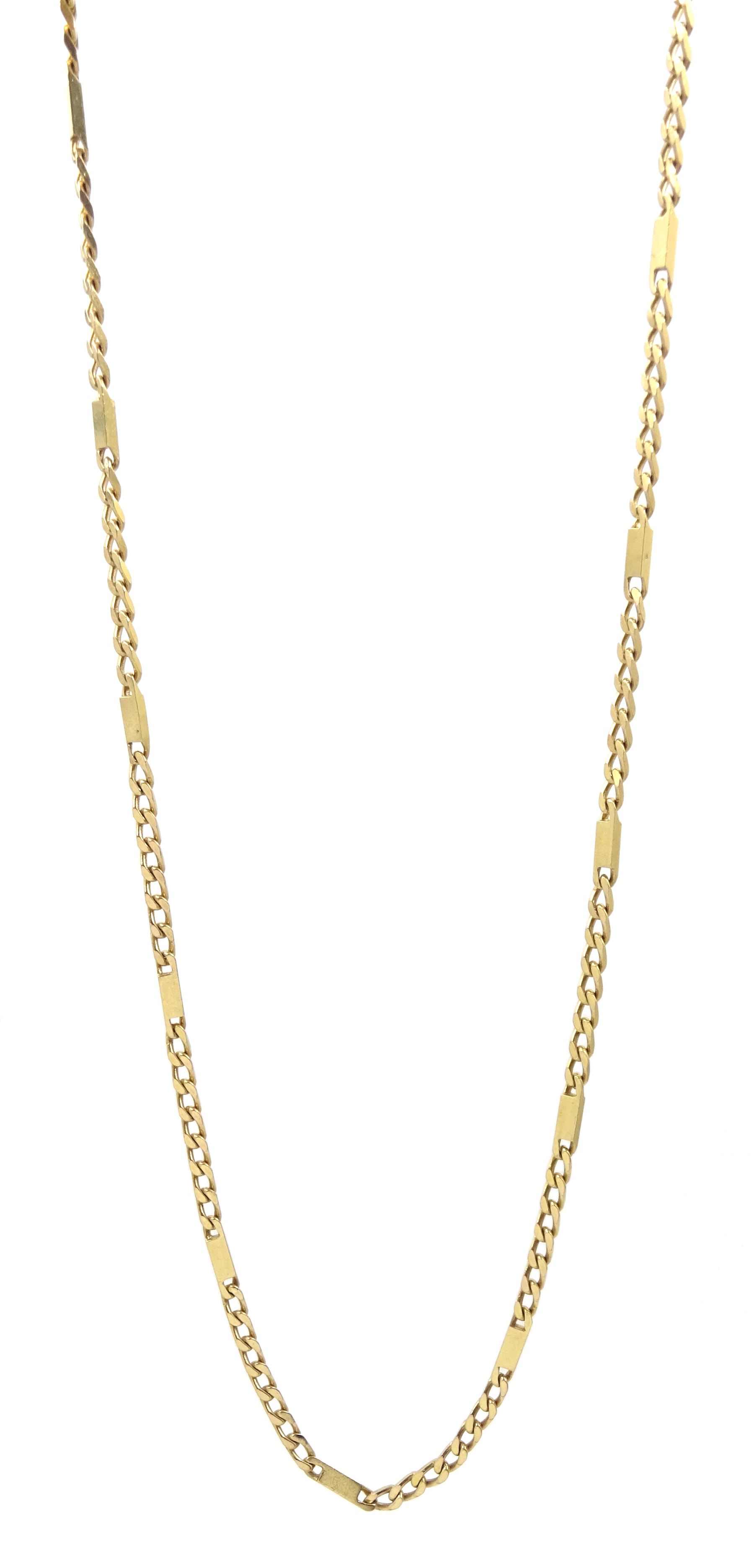 9ct gold fancy Figaro link necklace