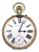 Early 20th century goliath keyless Swiss lever pocket watch by M M & Co