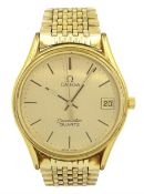 Omega Seamaster gentleman's gold-plated and stainless steel 17 jewel quartz wristwatch