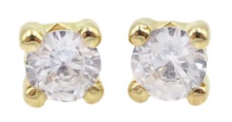 Pair of 9ct gold cubic zirconia stud earrings