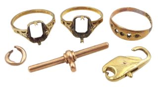 Collection of 9ct gold jewellery oddments