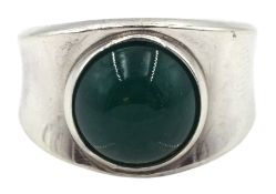 Georg Jensen single stone cabochon green agate ring