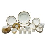 Royal Doulton Royal Gold pattern coffee and dinner wares comprising six coffee cans and saucers