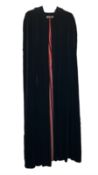 Early 20th century full length black velvet cape