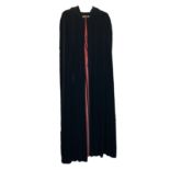 Early 20th century full length black velvet cape