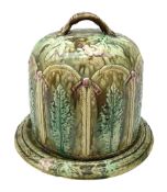 Victorian Majolica cheese dome and dish