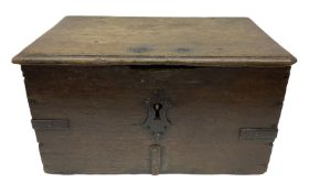 18th century oak iron bound box